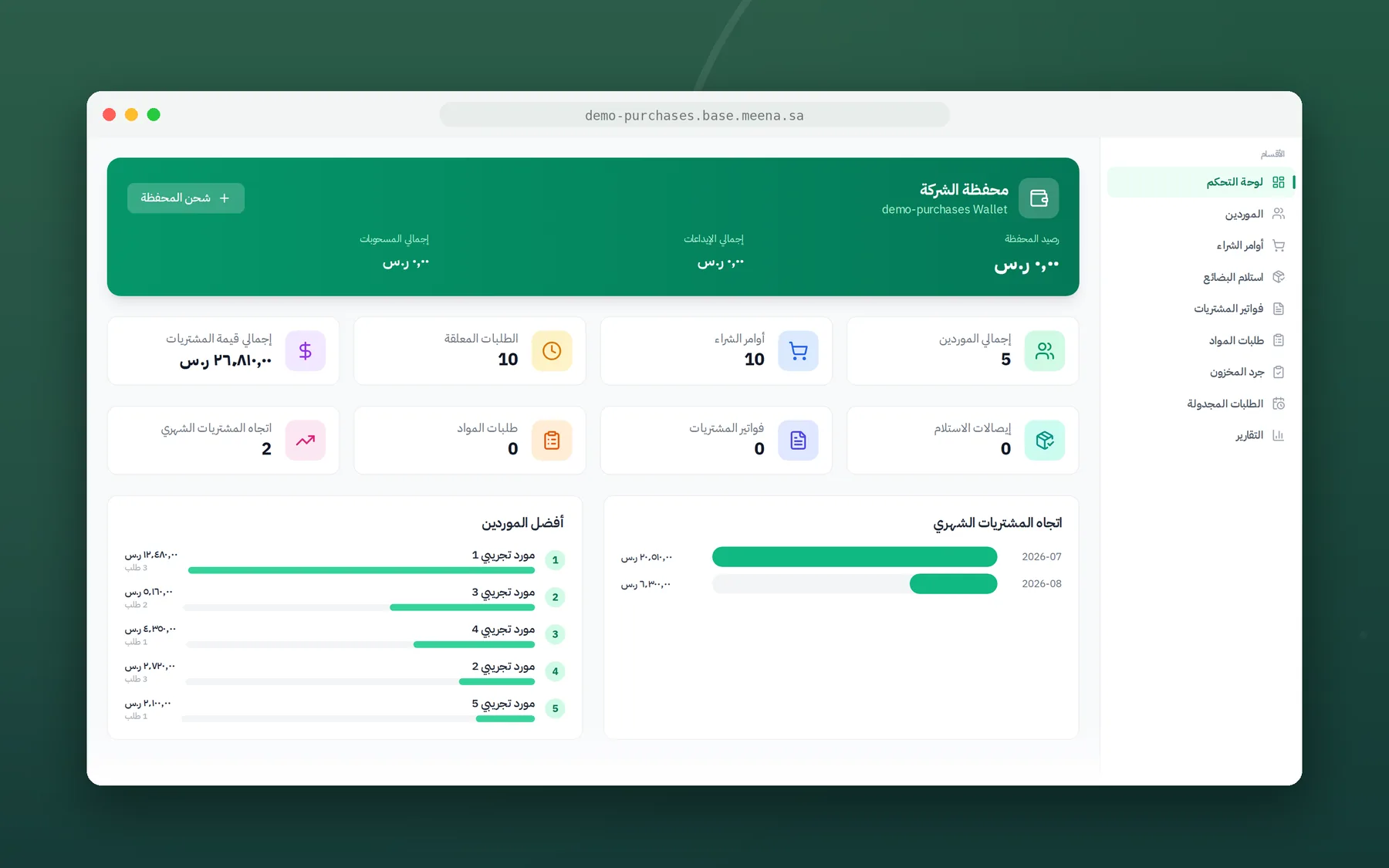 واجهة المشتريات